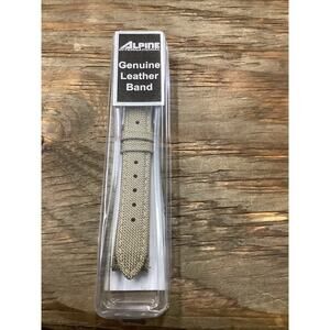 Alpine International Genuine Leather Band Khaki Size 16mm